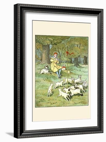 Shepherd Lays His Flute for Lambs-Randolph Caldecott-Framed Art Print