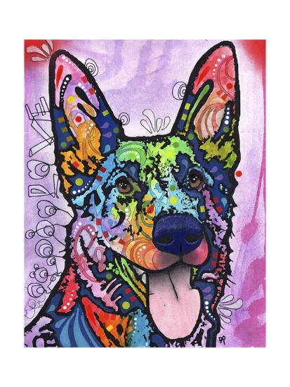 Shepherd Love Dogs Pets Ears Happy Panting Tongue Love Pop Art Colorful Stencils Giclee Print By Russo Dean Art Com