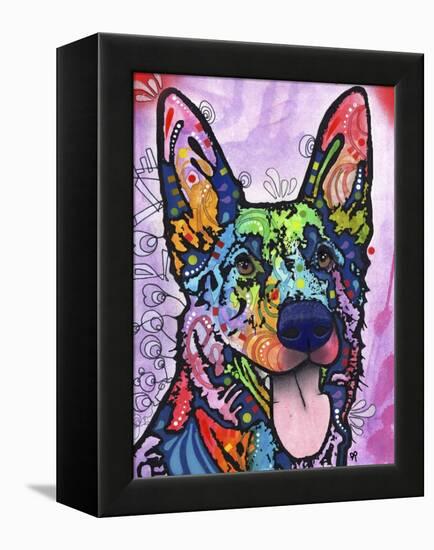 Shepherd Love, Dogs, Pets, Ears, Happy, Panting, Tongue, Love, Pop Art, Colorful, Stencils-Russo Dean-Framed Premier Image Canvas