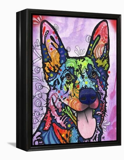 Shepherd Love, Dogs, Pets, Ears, Happy, Panting, Tongue, Love, Pop Art, Colorful, Stencils-Russo Dean-Framed Premier Image Canvas