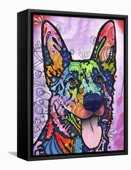 Shepherd Love, Dogs, Pets, Ears, Happy, Panting, Tongue, Love, Pop Art, Colorful, Stencils-Russo Dean-Framed Premier Image Canvas