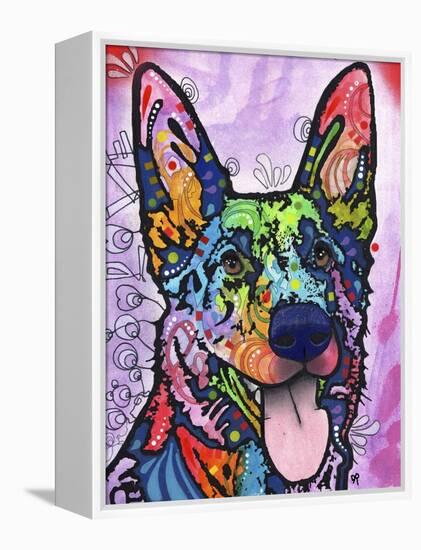 Shepherd Love, Dogs, Pets, Ears, Happy, Panting, Tongue, Love, Pop Art, Colorful, Stencils-Russo Dean-Framed Premier Image Canvas
