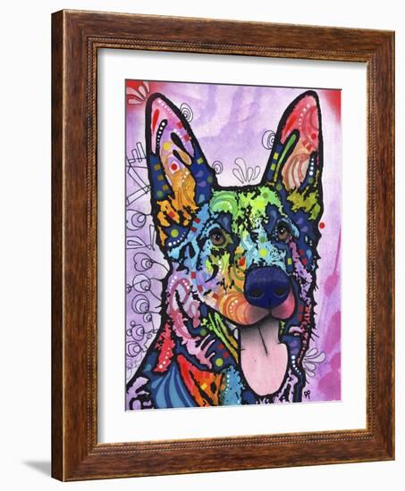 Shepherd Love, Dogs, Pets, Ears, Happy, Panting, Tongue, Love, Pop Art, Colorful, Stencils-Russo Dean-Framed Giclee Print