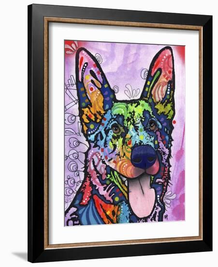 Shepherd Love, Dogs, Pets, Ears, Happy, Panting, Tongue, Love, Pop Art, Colorful, Stencils-Russo Dean-Framed Giclee Print