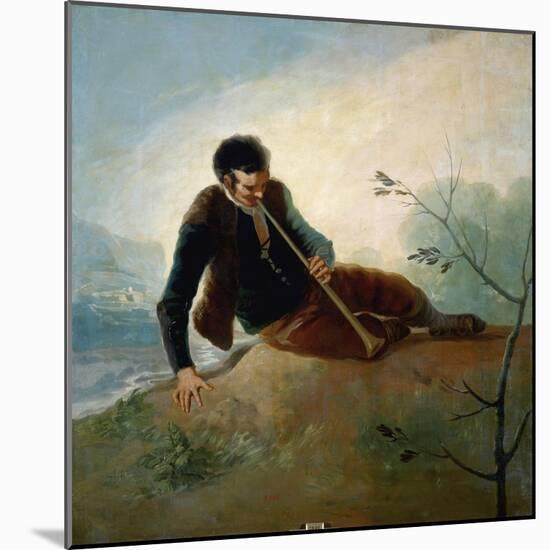 Shepherd Playing a Pipe, 1786-7-Francisco de Goya-Mounted Giclee Print