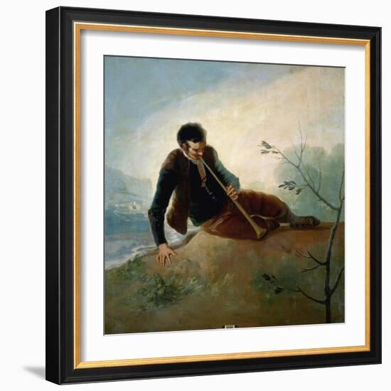 Shepherd Playing a Pipe, 1786-7-Francisco de Goya-Framed Giclee Print