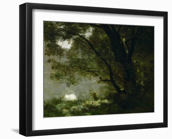 Shepherd, Souvenir of Mortefontaine, France-Jean-Baptiste-Camille Corot-Framed Giclee Print