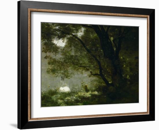 Shepherd, Souvenir of Mortefontaine, France-Jean-Baptiste-Camille Corot-Framed Giclee Print