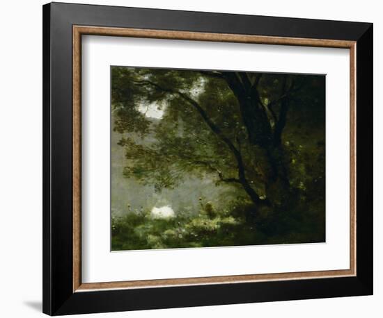 Shepherd, Souvenir of Mortefontaine, France-Jean-Baptiste-Camille Corot-Framed Giclee Print