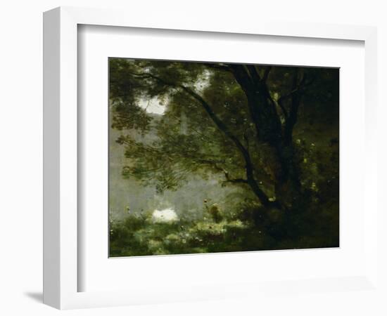 Shepherd, Souvenir of Mortefontaine, France-Jean-Baptiste-Camille Corot-Framed Giclee Print