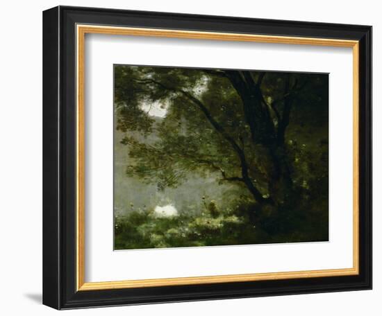 Shepherd, Souvenir of Mortefontaine, France-Jean-Baptiste-Camille Corot-Framed Giclee Print