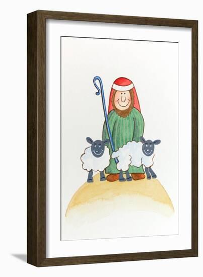 Shepherd with Two Sheep-Tony Todd-Framed Giclee Print