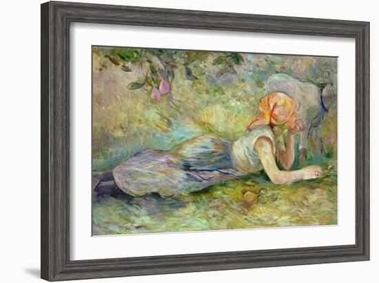 Shepherdess Resting, 1891-Berthe Morisot-Framed Giclee Print