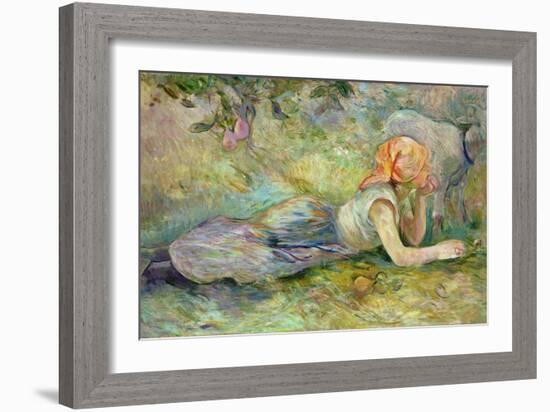 Shepherdess Resting, 1891-Berthe Morisot-Framed Giclee Print