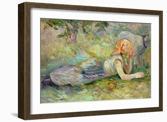 Shepherdess Resting, 1891-Berthe Morisot-Framed Giclee Print