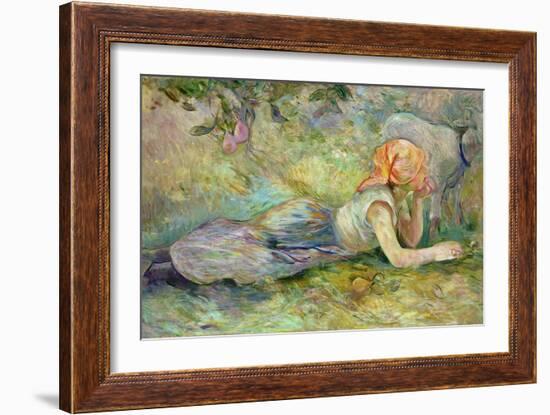 Shepherdess Resting, 1891-Berthe Morisot-Framed Giclee Print