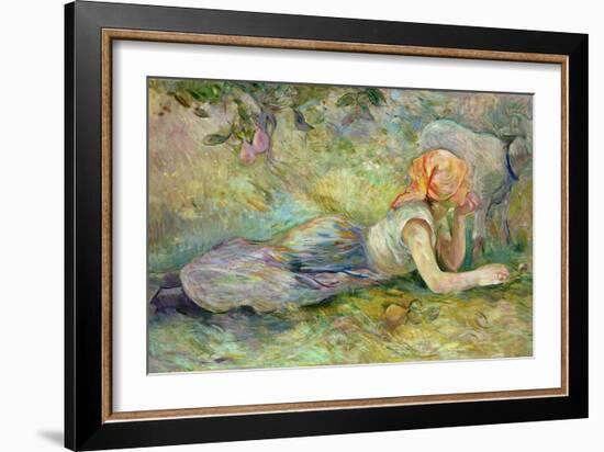 Shepherdess Resting, 1891-Berthe Morisot-Framed Giclee Print