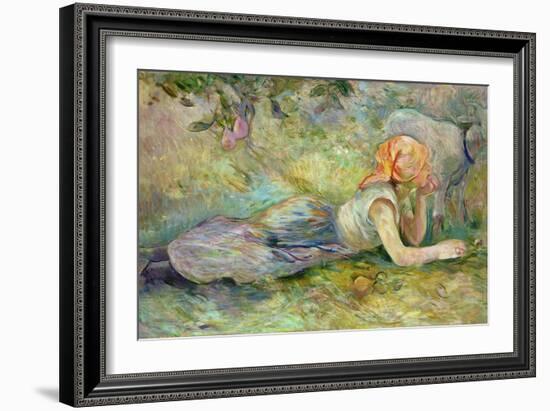 Shepherdess Resting, 1891-Berthe Morisot-Framed Giclee Print