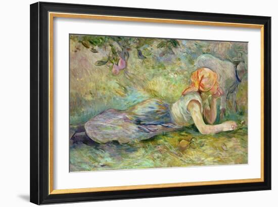 Shepherdess Resting, 1891-Berthe Morisot-Framed Giclee Print