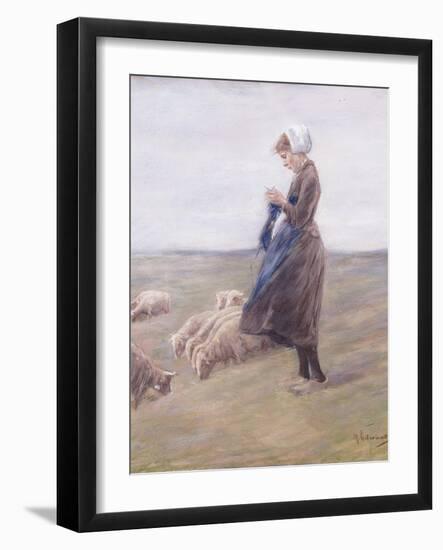 Shepherdess; Schafhirtin, 1887-Max Liebermann-Framed Giclee Print