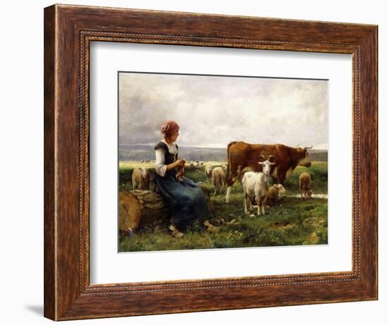 Shepherdess with Cows and Goats-Julien Dupre-Framed Giclee Print