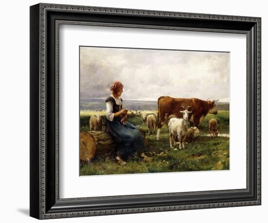 Shepherdess with Cows and Goats-Julien Dupre-Framed Giclee Print