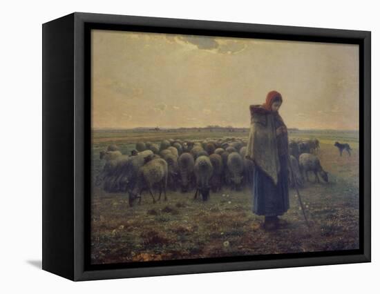 Shepherdess with Her Flock (La Grande Bergere), 1863-Jean-Fran?ois Millet-Framed Premier Image Canvas