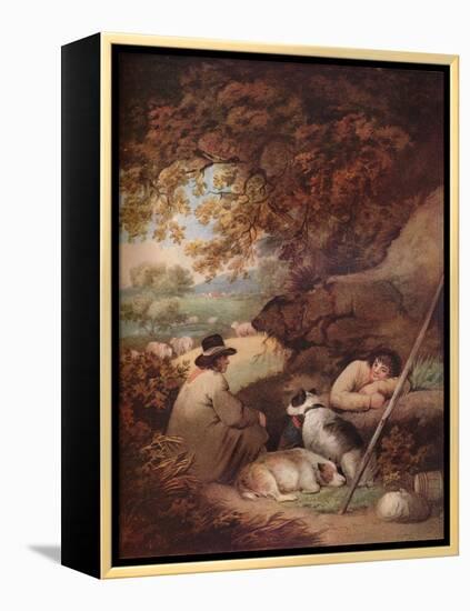 Shepherds Reposing, c18th century, (1919)-George Morland-Framed Premier Image Canvas