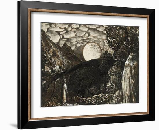 Shepherds under a Full Moon-Samuel Palmer-Framed Giclee Print