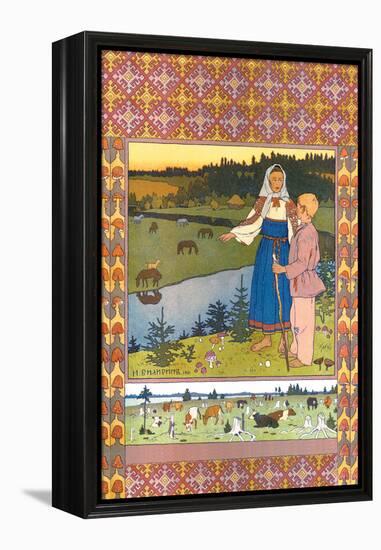 Shepherds-Ivan Bilibin-Framed Stretched Canvas