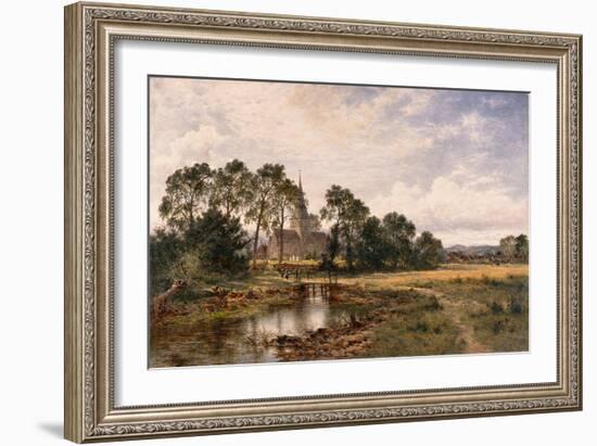 Shere Church, Surrey, 1892 (Oil on Canvas)-Benjamin Williams Leader-Framed Giclee Print