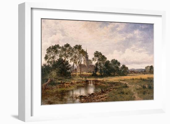 Shere Church, Surrey, 1892 (Oil on Canvas)-Benjamin Williams Leader-Framed Giclee Print