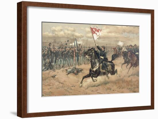 Sheridan's Famous Ride at the Battle of Cedar Creek Virginia in 1864-Thure De Thulstrup-Framed Giclee Print