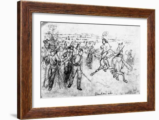 Sheridan's Ride at the Battle of Cedar Creek, Oct 19, 1864-Alfred R. Waud-Framed Giclee Print