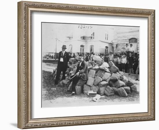 Sheriff Allen with Liquor Outside Dade County Jail, Florida, 1922-American Photographer-Framed Photographic Print