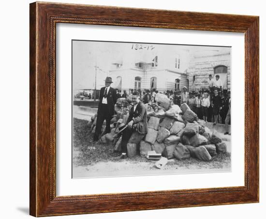 Sheriff Allen with Liquor Outside Dade County Jail, Florida, 1922-American Photographer-Framed Photographic Print