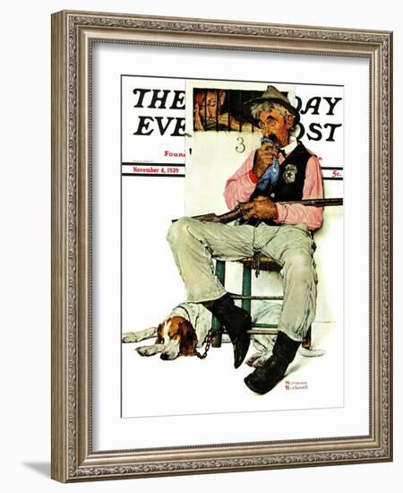 "Sheriff and Prisoner" Saturday Evening Post Cover, November 4,1939-Norman Rockwell-Framed Giclee Print