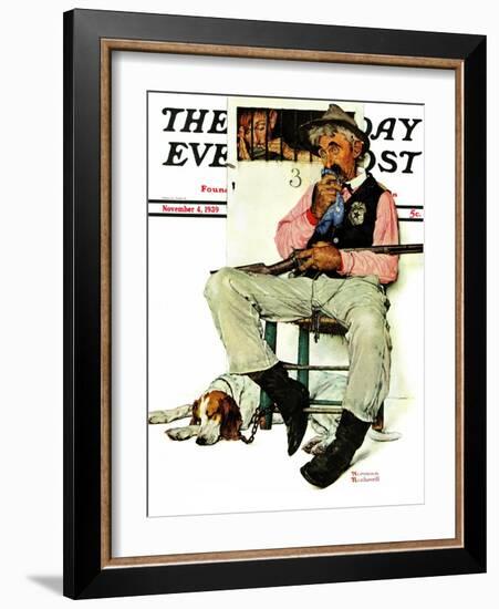 "Sheriff and Prisoner" Saturday Evening Post Cover, November 4,1939-Norman Rockwell-Framed Giclee Print