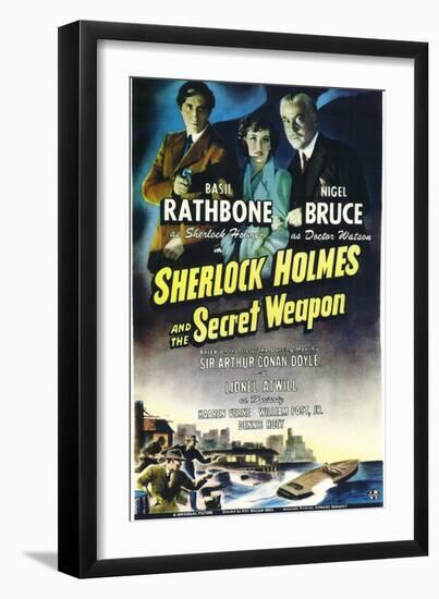 Sherlock Holmes and the Secret Weapon-null-Framed Premium Giclee Print