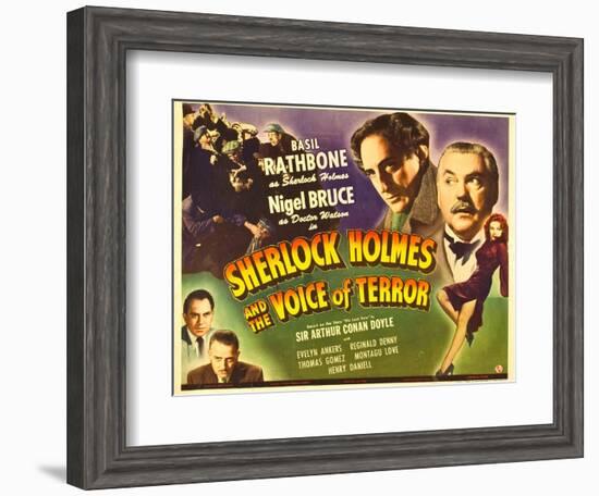 Sherlock Holmes and the Voice of Terror, Thomas Gomez, Reginald Denny, 1942-null-Framed Art Print