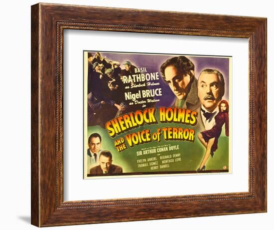 Sherlock Holmes and the Voice of Terror, Thomas Gomez, Reginald Denny, 1942-null-Framed Art Print