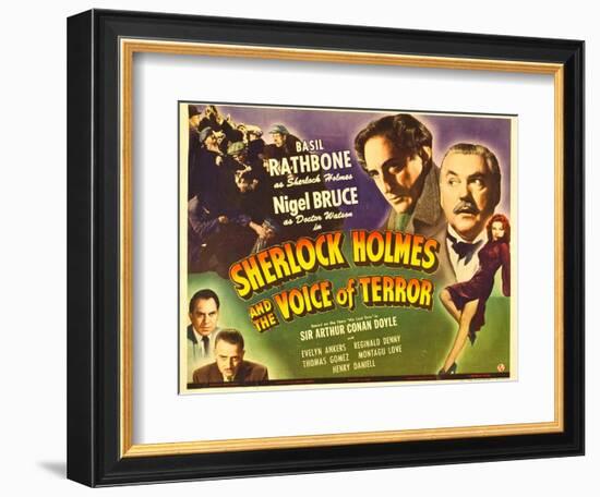 Sherlock Holmes and the Voice of Terror, Thomas Gomez, Reginald Denny, 1942-null-Framed Art Print