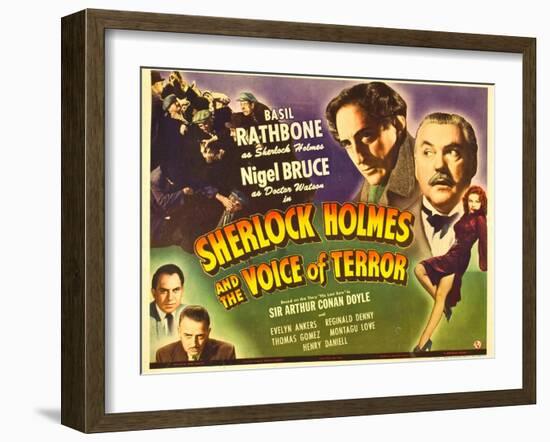 Sherlock Holmes and the Voice of Terror, Thomas Gomez, Reginald Denny, 1942-null-Framed Art Print