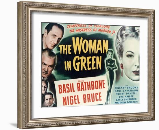 Sherlock Holmes And the Woman In Green, 1945, "The Woman In Green" Directed by Roy William Neill-null-Framed Giclee Print