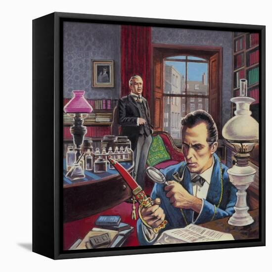 Sherlock Holmes in His Study-Roger Payne-Framed Premier Image Canvas