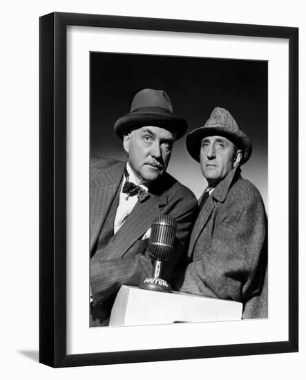 SHERLOCK HOLMES Nigel Bruce and Basil Rathbone (b/w photo)-null-Framed Photo