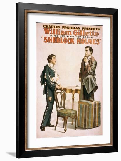 Sherlock Holmes Theatrical Play Poster No.3-Lantern Press-Framed Art Print