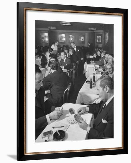 Sherman Billingsley, Owner of the Club, Playing Gin Rummy with Unidentified Man at the Stork Club-Eliot Elisofon-Framed Premium Photographic Print