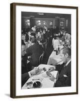 Sherman Billingsley, Owner of the Club, Playing Gin Rummy with Unidentified Man at the Stork Club-Eliot Elisofon-Framed Premium Photographic Print