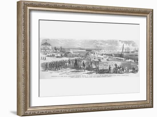 Sherman Builds Government Buildings at Port Royal-Frank Leslie-Framed Art Print